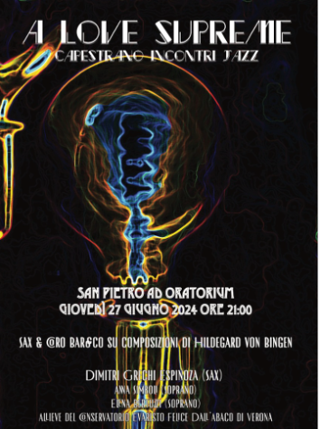 Manifesto del concerto Sax e Coro Barocco su composizioni di Hildegard von Bingen